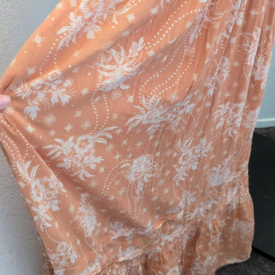 Free People Golden Hour Maxi Dress In Sable Size S *Sleeve Stitched Error*