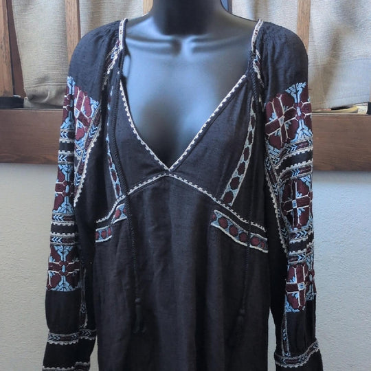 Free People All My Life Embroidered Mini Dress - Small