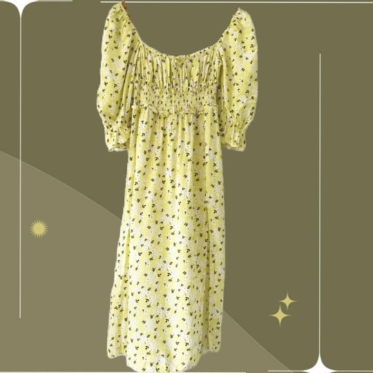 For Love and Lemons Chrysanthemum Midi Dress in Lemonade