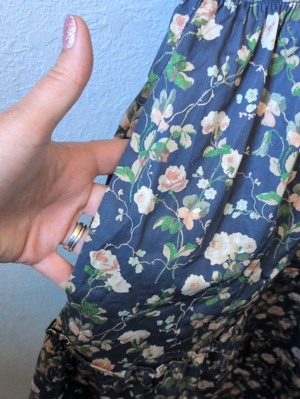 Hill House Ellie Navy Bluebonnet Floral Nap Dress - Large