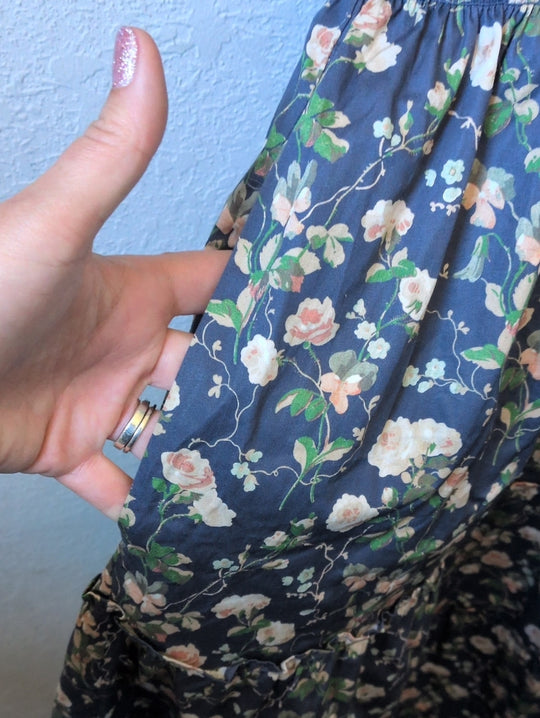 Hill House Ellie Navy Bluebonnet Floral Nap Dress - Large