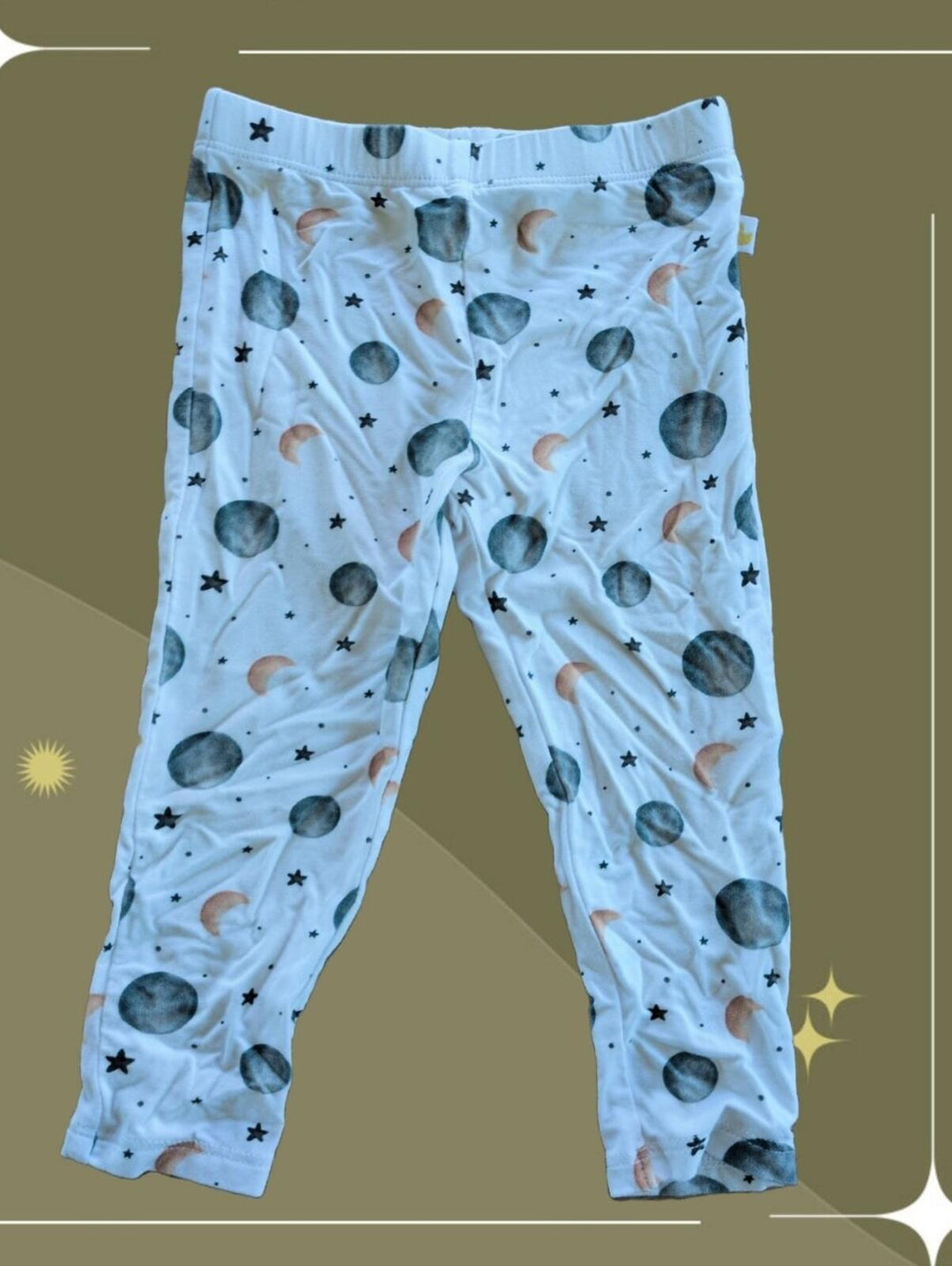 Parz By Posh Peanut Roux Basic Legging In Moons And Stars Size 6-12 Mo