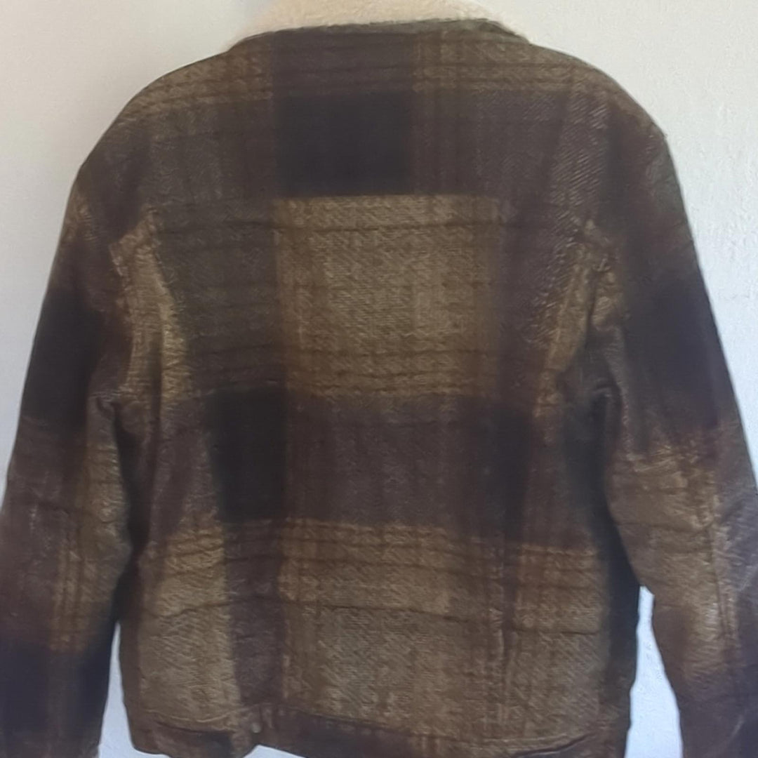 Mens Levi's Sherpa plaid trucker jacket