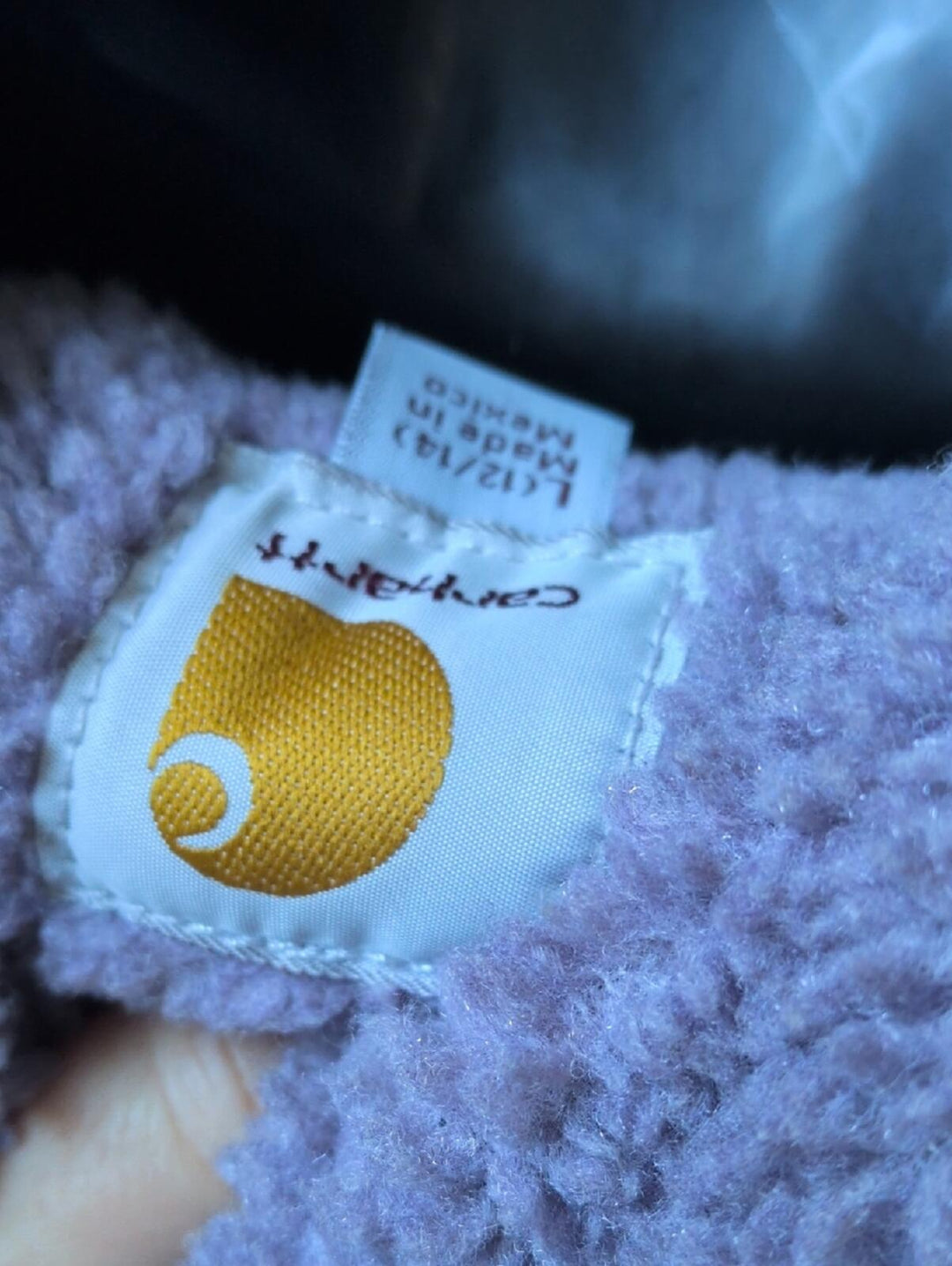 Lavender Rare Carhartt Sherpa Duck Vest With Hood - Large