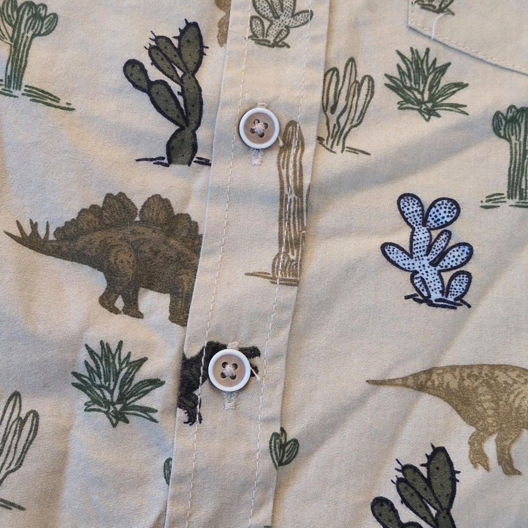 Cactus Boys VROMM Dinosaur Button Down Shirt - 3T