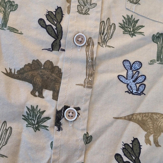 Cactus Boys VROMM Dinosaur Button Down Shirt - 3T