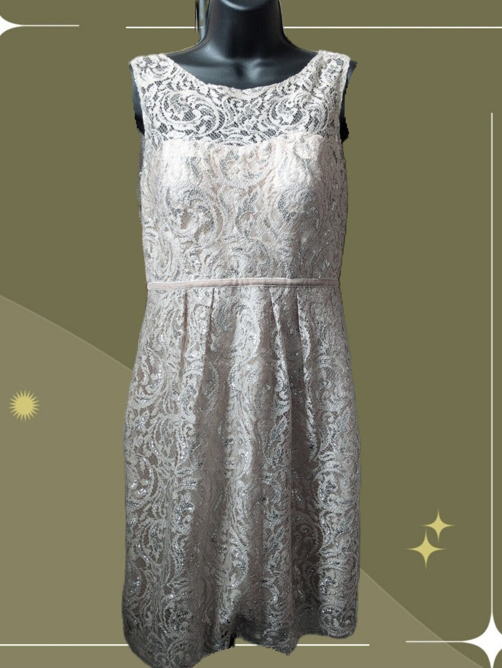 Jenny Yoo BHLDN Harlow metallic lace dress Size 2