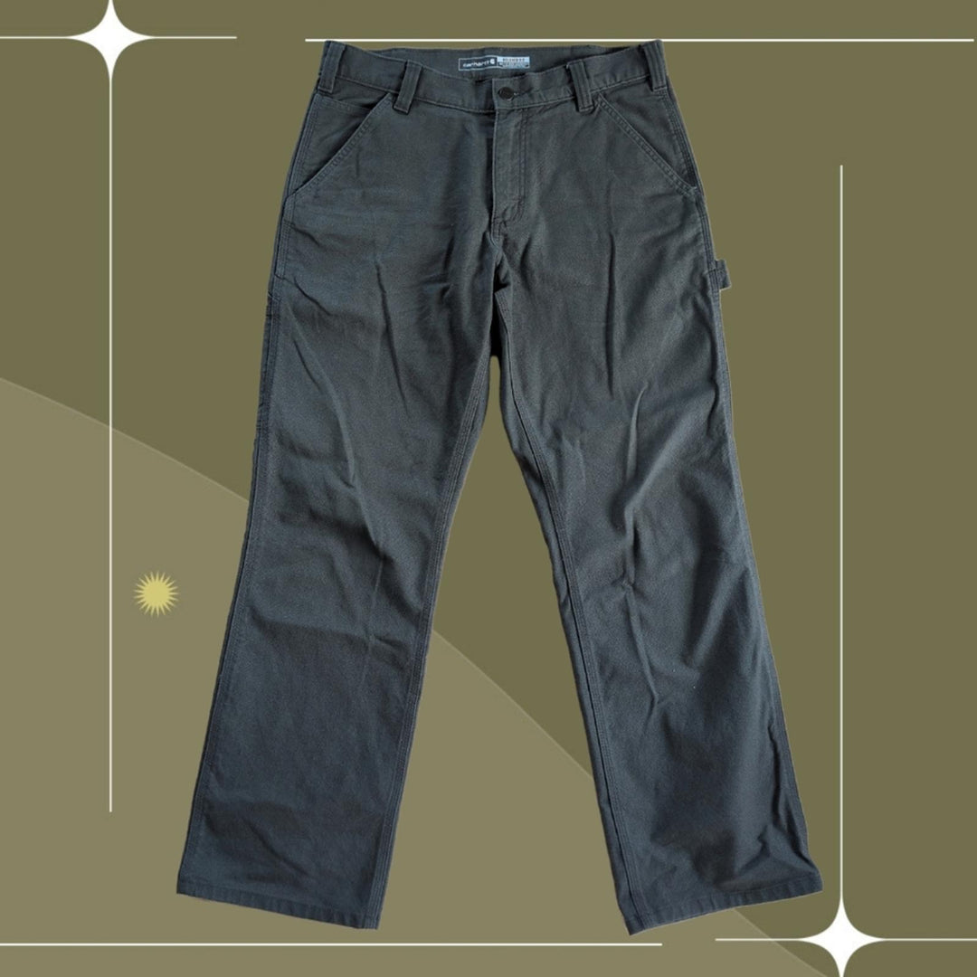 Men's Rugged Flex Relaxed Fit Olive Duck Utility Work Pant Size 32 X 30