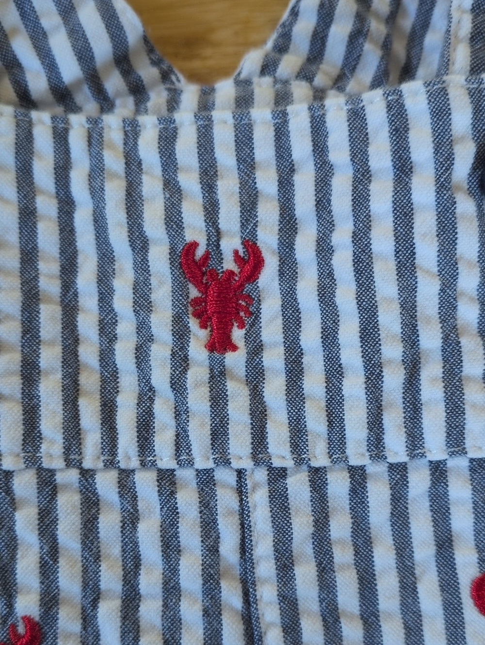 Little Me Striped Lobster Overalls 6m