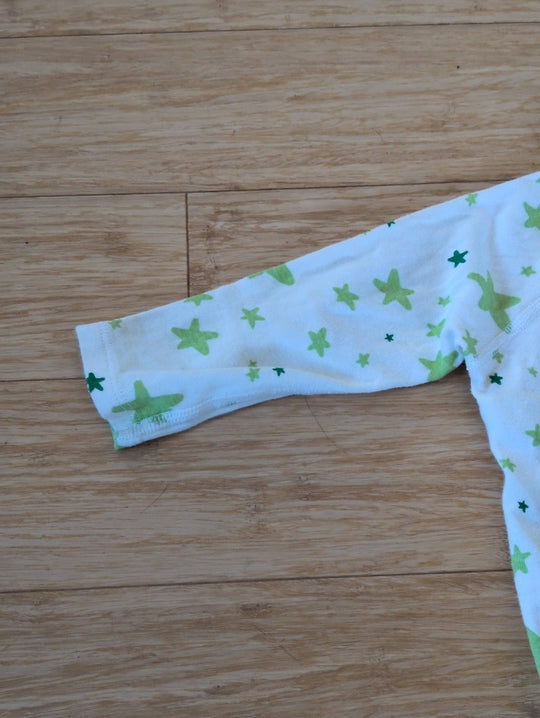 Hannah Anderson To The Moon And Back Green Stars Long Sleeve Onesie 6-12