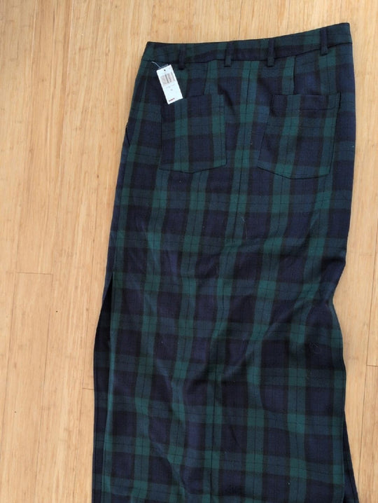Pendleton Blackwatch Navy And Green Plaid Wool Skirt Size 6