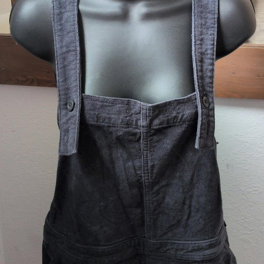 Patagonia Stand Up Cropped Corduroy Overalls In Gray Black -  US 12