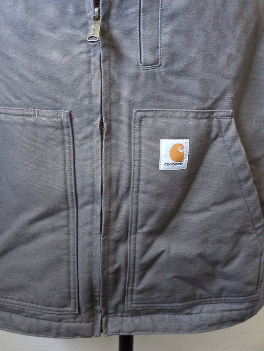 Sherpa Lined Carhartt Vest In Gravel Gray  - Medium