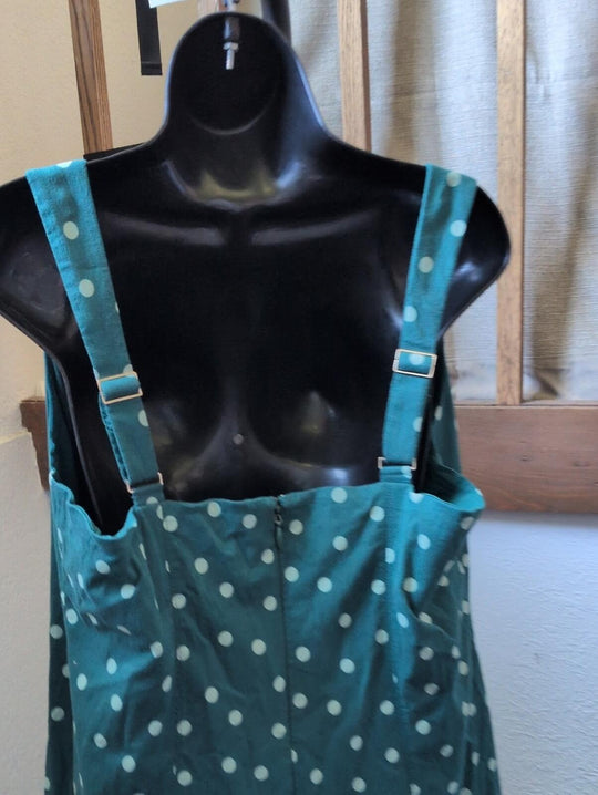 Abercrombie And Fitch Mila Dot Dress In Teal/ Green - XXL