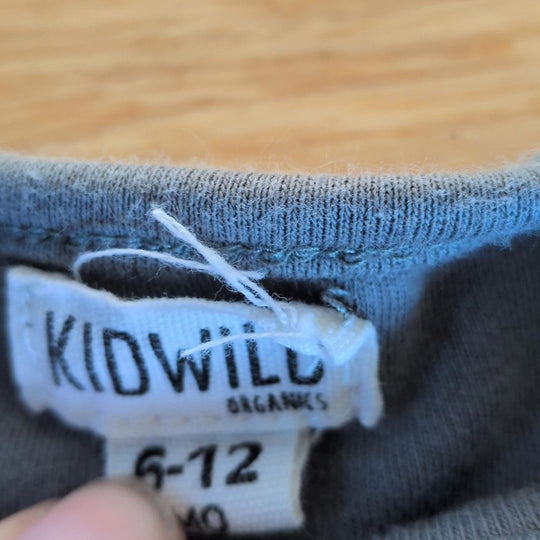 KidWild Organic Cotton Footy Onesie Size 6 To 12 Months