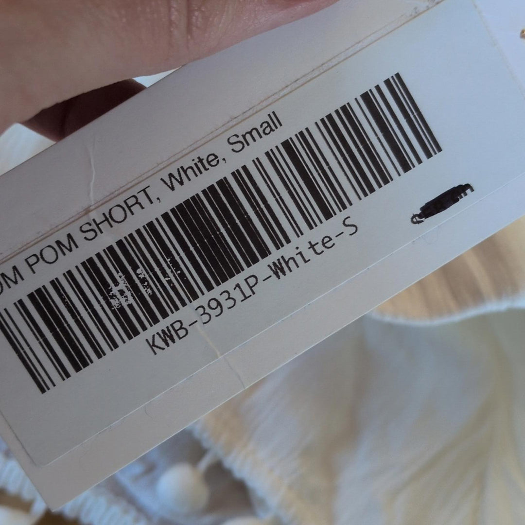 Me N U Girls White Pom Pom Short - Small.