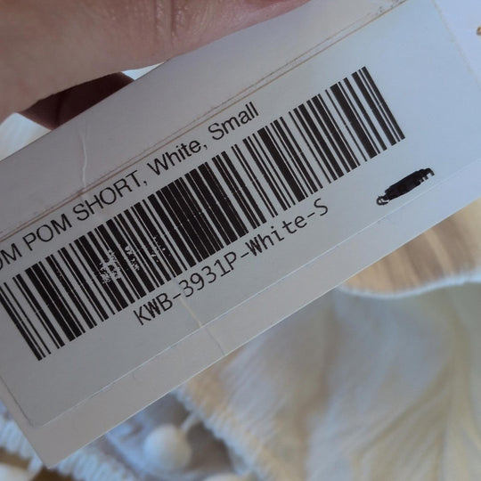 Me N U Girls White Pom Pom Short - Small.