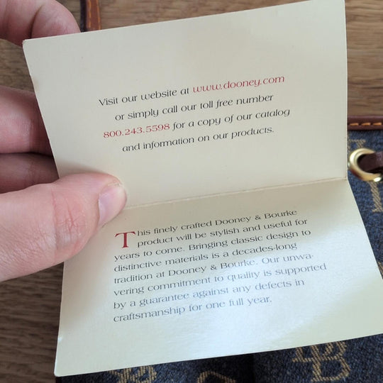 Vintage Dooney And Bourke Jean Tassel Zip Top Shoulder Bag