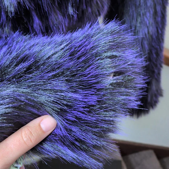 Space Island Faux Fur Cropped Rave Jacket