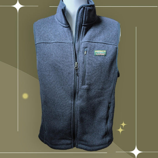 Men's LL Bean Slightly Fitted Polyester Zip Up Vest