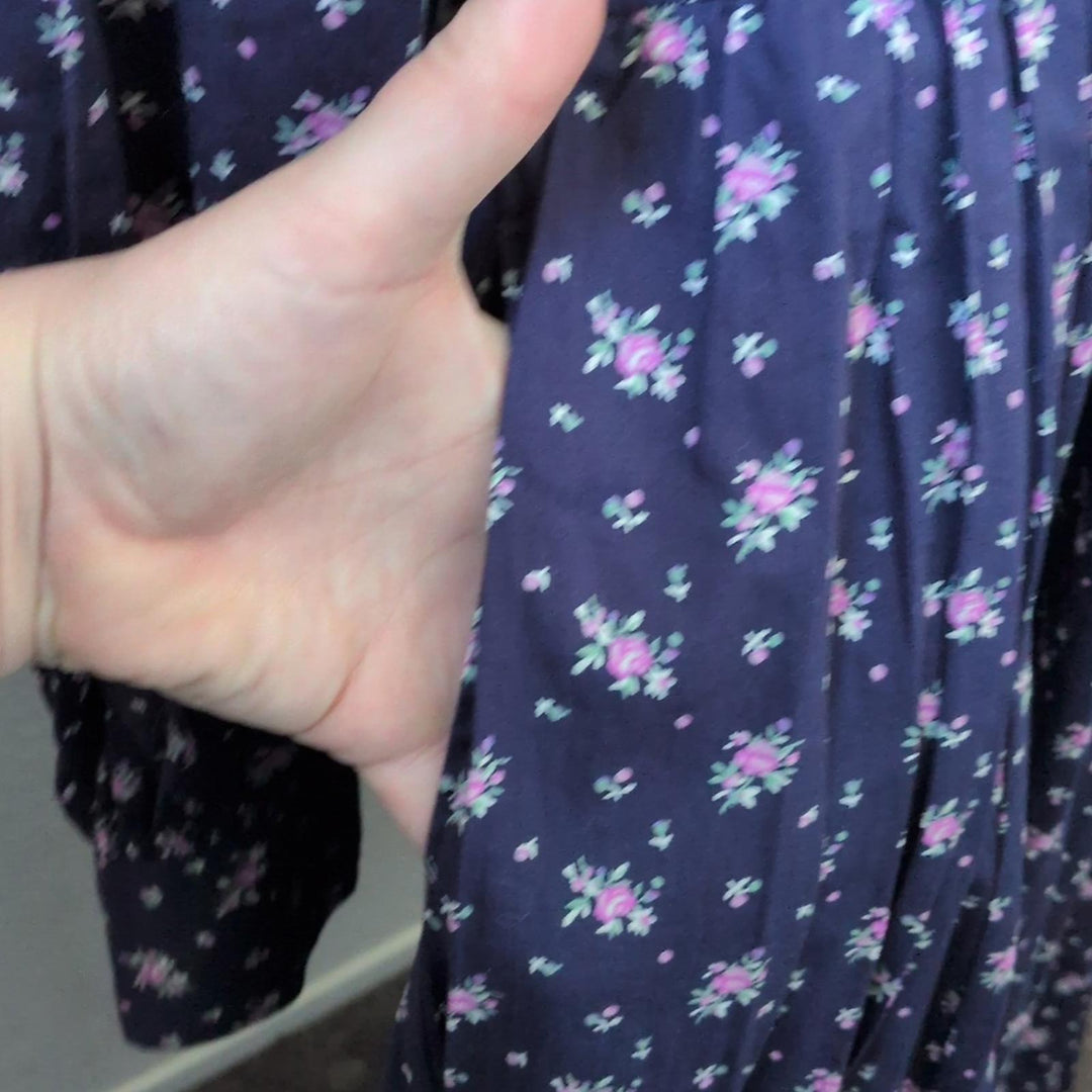 LAURA ASHLEY X JOANIE DYLLIS LINGTON FLORAL PRINT MIDI DRESS - US 8
