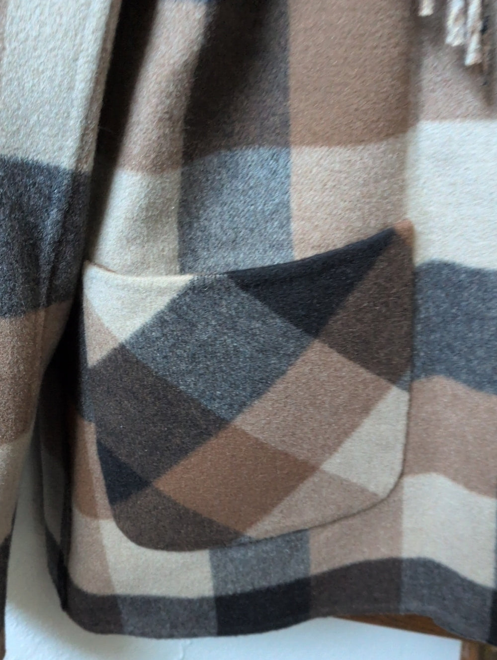 Pendleton Women's Plaid Jolene Wool Fringed Jacket size L