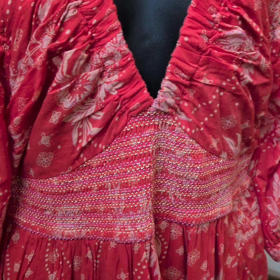 Golden Hour Maxi Dress In Cayenne And Pink - Small