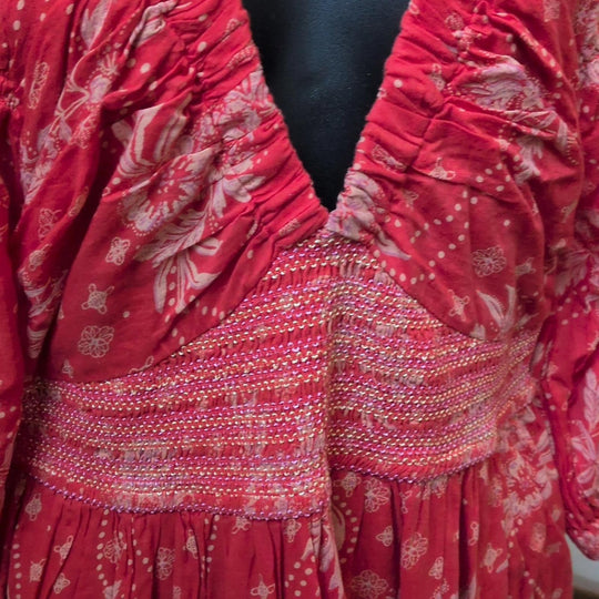 Golden Hour Maxi Dress In Cayenne And Pink - Small