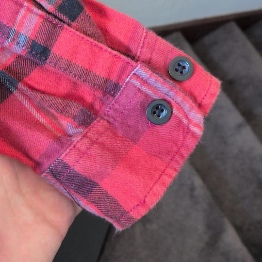 Men's Red And Burgundy Burton Plaid Flannel Shirt