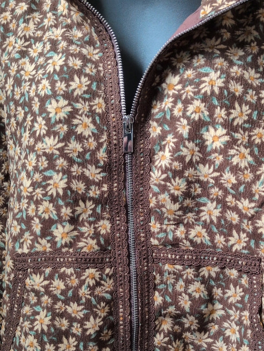 Ivy City Co Tasia Brown Floral Jacket - XL