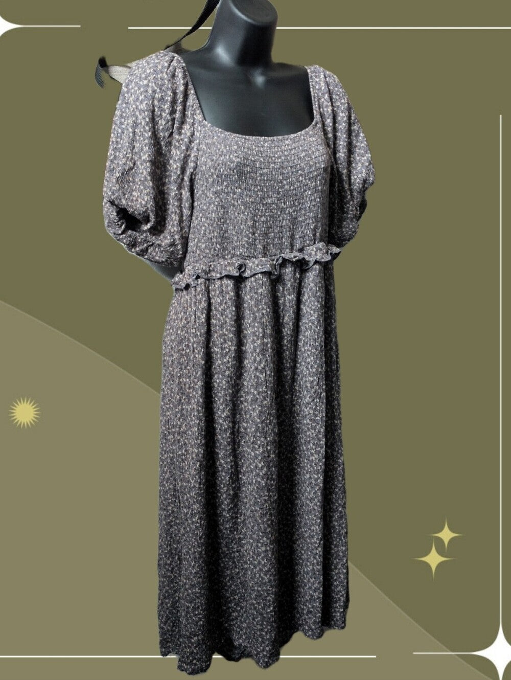 Neuflora Emory Dress In Grey Floral Size M