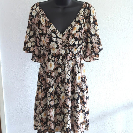 Abercrombie gorgeous black floral mini dress