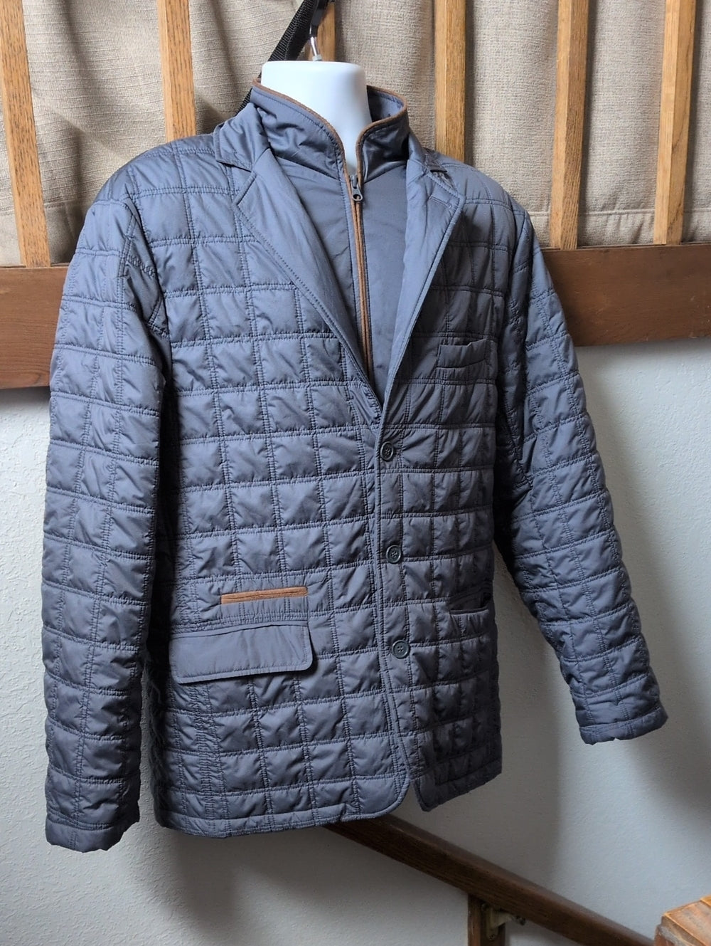 Tailorbyrd Men's Quilted Dickey Blazer Jacket est size L
