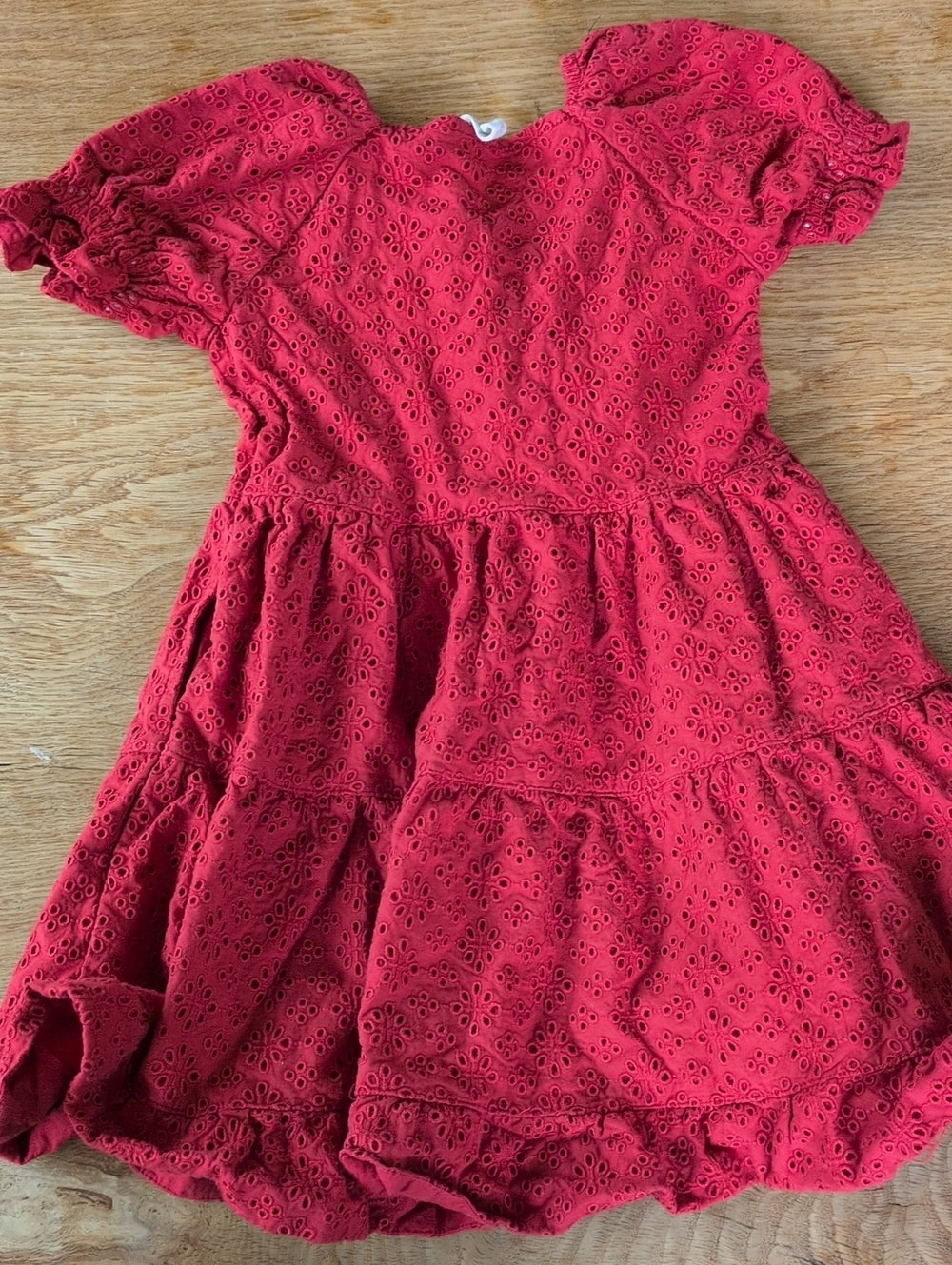 Kate Quinn Red Eyelet Tiered Prairie Dress Size 18-24 Mo