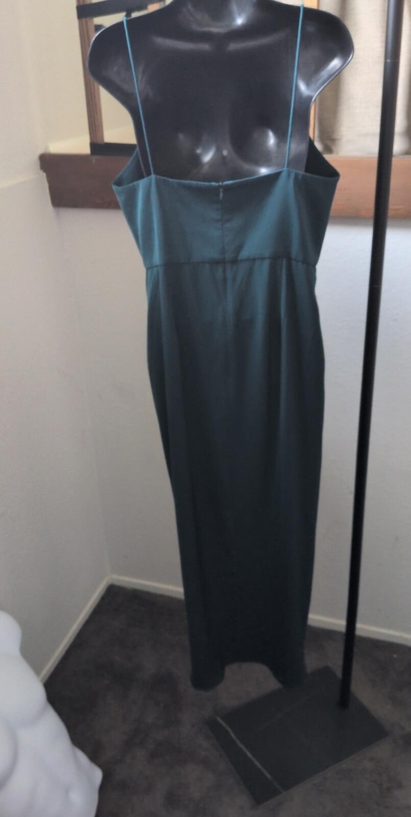 Shona Joy Draped Satin Midi Dress In Seaweed - US 10