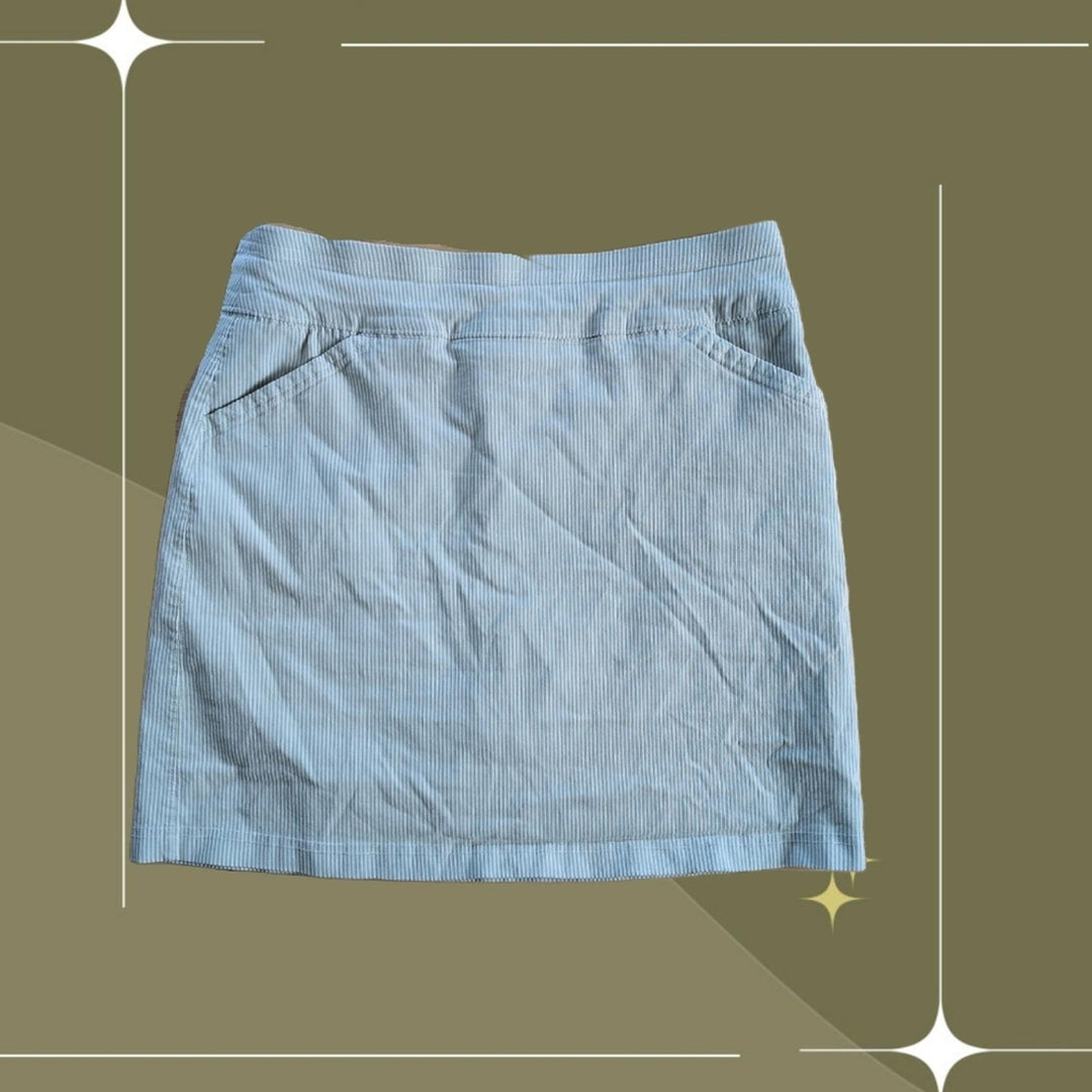 Mario Serrani Italy Sage And White Striped Skort - Medium