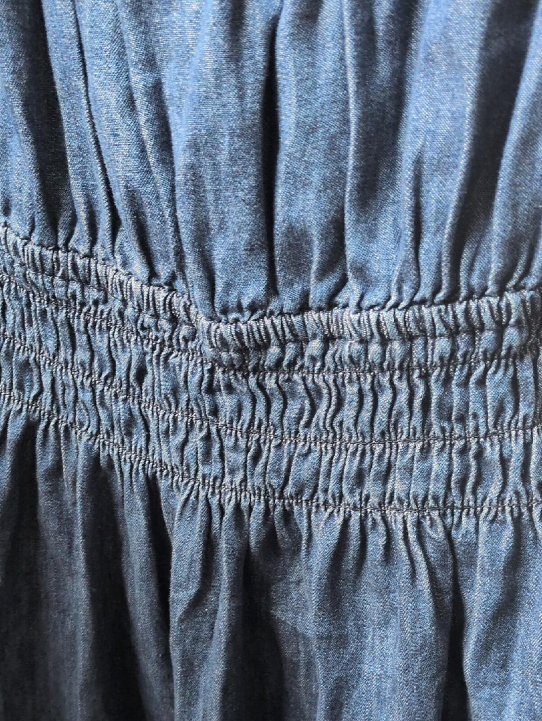 Gap Denim Tie-Front Smocked Waist Mini Dress - S