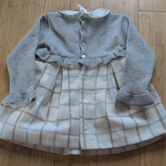 Mayoral Gray Check Sweater Dress - 12-18 mo
