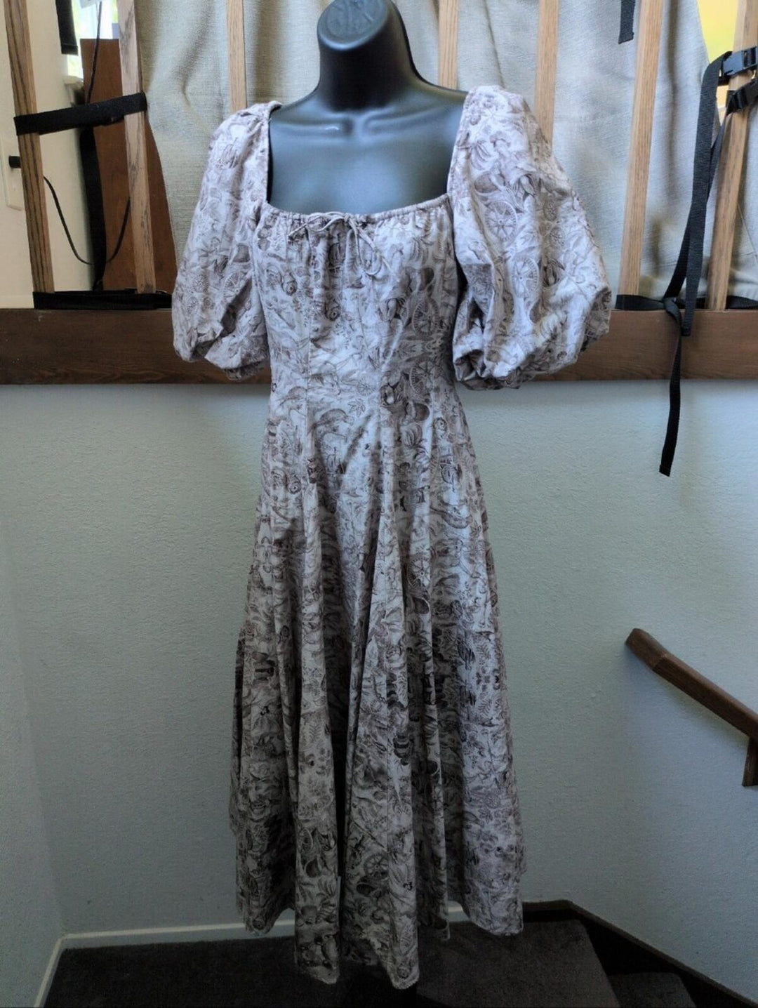 Selkie The Day Dress in the Milkmaid Brown Toile Cotton -XS