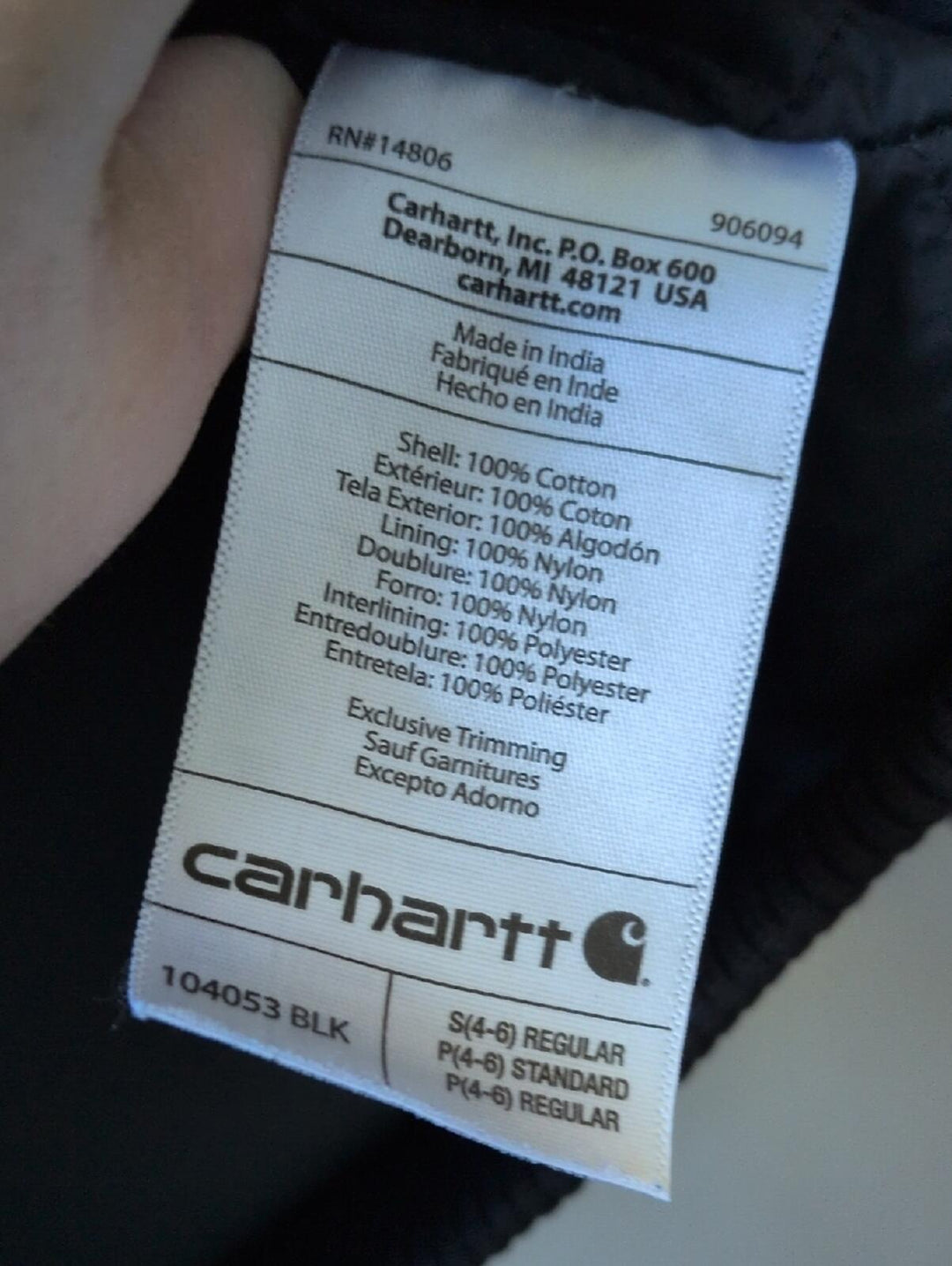 Carhartt J130 Duck Canvas Jacket In Washed Black - Small