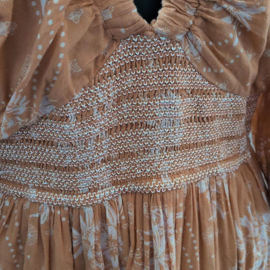 Free People Golden Hour Maxi Dress Size XS In Tan/Peach