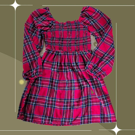 Thereabouts Girls Sparkle Tartan Plaid Dress - L /14