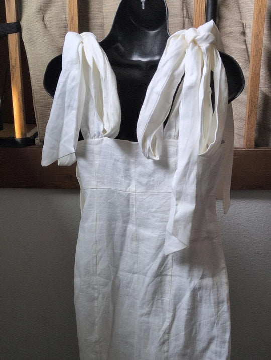 Dissh Aisle Linen Tie Shoulder Dress - US 6