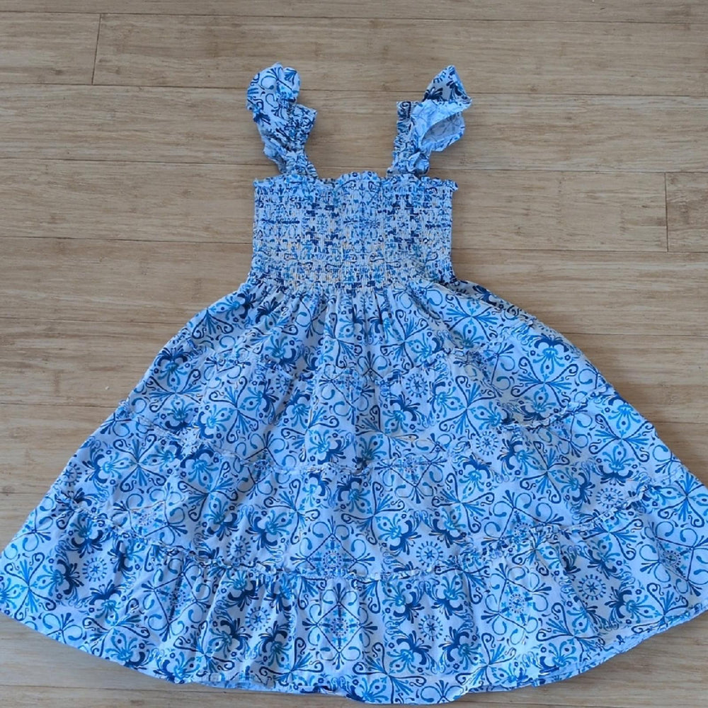 Hill House Home Girls Mosaic Tile Mini Ellie Midi Dress - 7/8