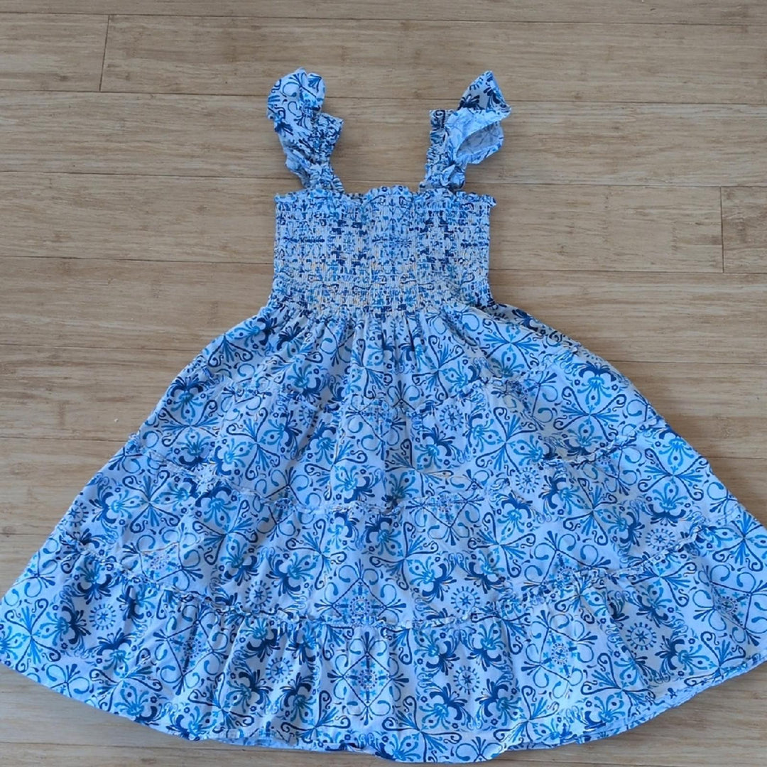 Hill House Home Girls Mosaic Tile Mini Ellie Midi Dress - 7/8