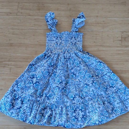 Hill House Home Girls Mosaic Tile Mini Ellie Midi Dress - 7/8