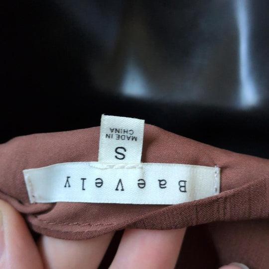 BaeVely Sheer Sleeve Tie Top - Small