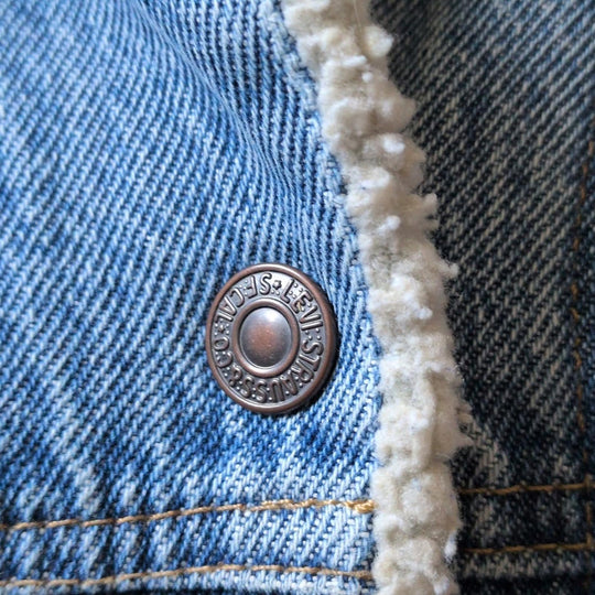 Levi's Women's Sherpa Jean Jacket With Star Grommet Detailing