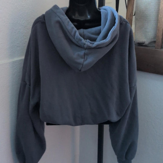 Women's Cropped Pop Flex Hoodie In Blue Gray  - Extra Small/Extra Extra Sm