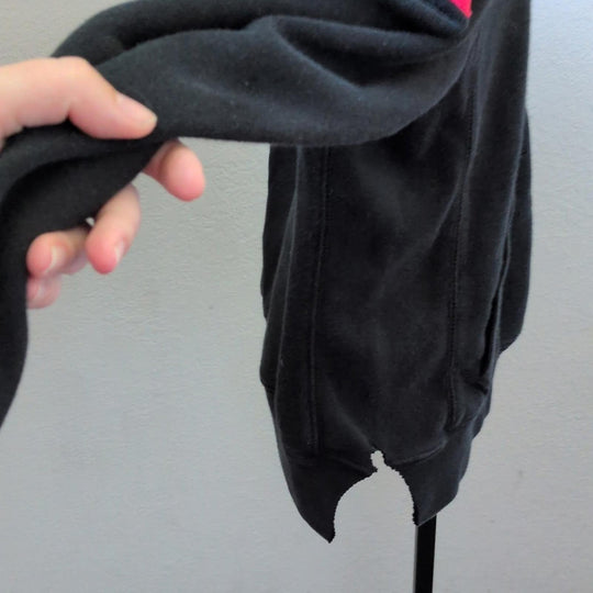 Men's**Distressed** Polo Ralph Lauren Vintage Big Pony Black Hoodie  - Small